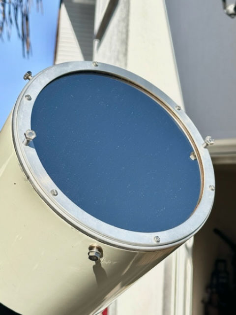 Picture of mounted Lichtenknecker Solarfilter 200 mm ND 3.0 för LK-SCL200 and 7" Meade Mak