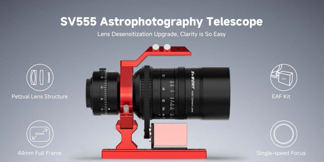 Picture of SV555 Astrophotography Telescope APO 54mm f/4.5 Astrograph Camera Lens for Full Frame Sky Imaging w/ EAF Mount Kit